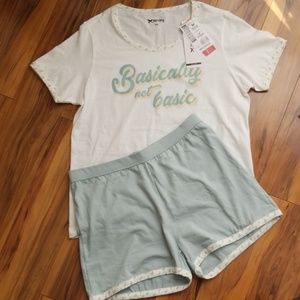 Pajama Set Hering T Shirt & Shorts 100% Cotton NWT
